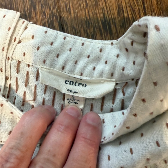 Entro Cream and Brown Polka Dot Dress - Picture 2 of 4